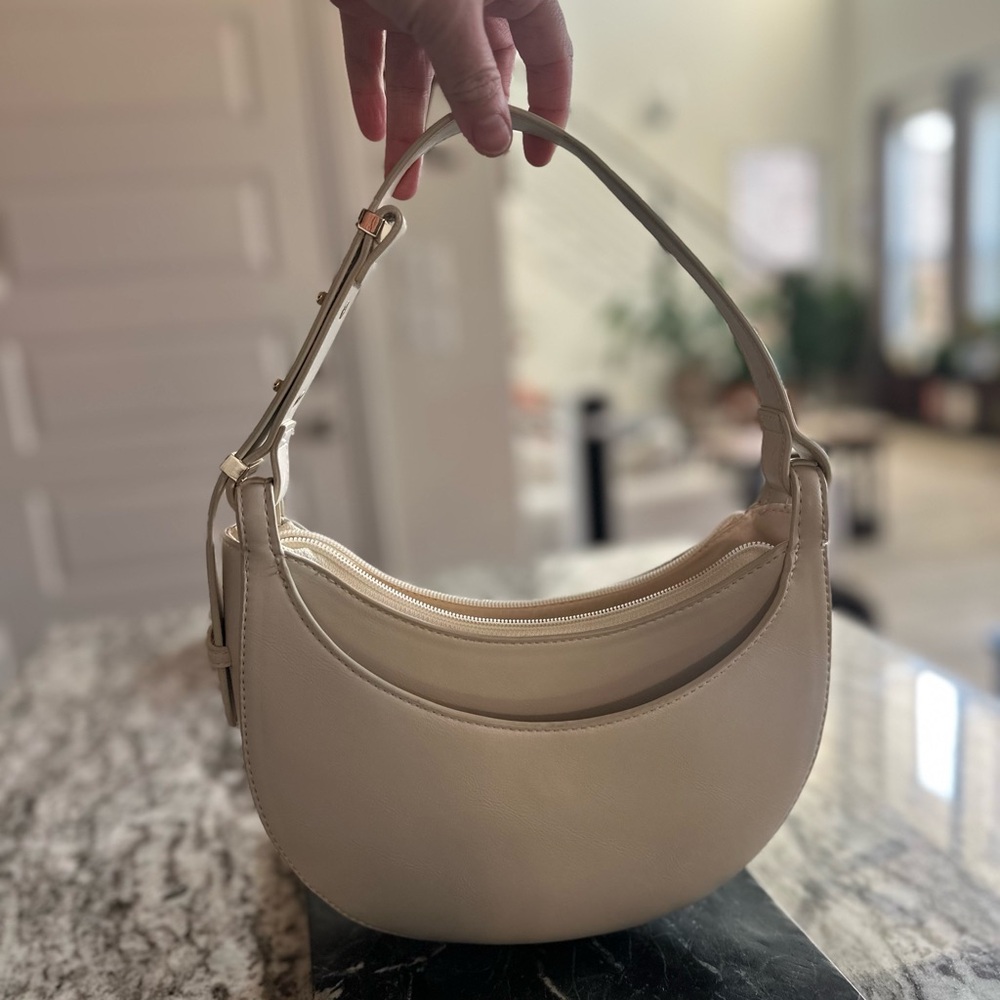 Cream Crescent Women's Shoulder Bag